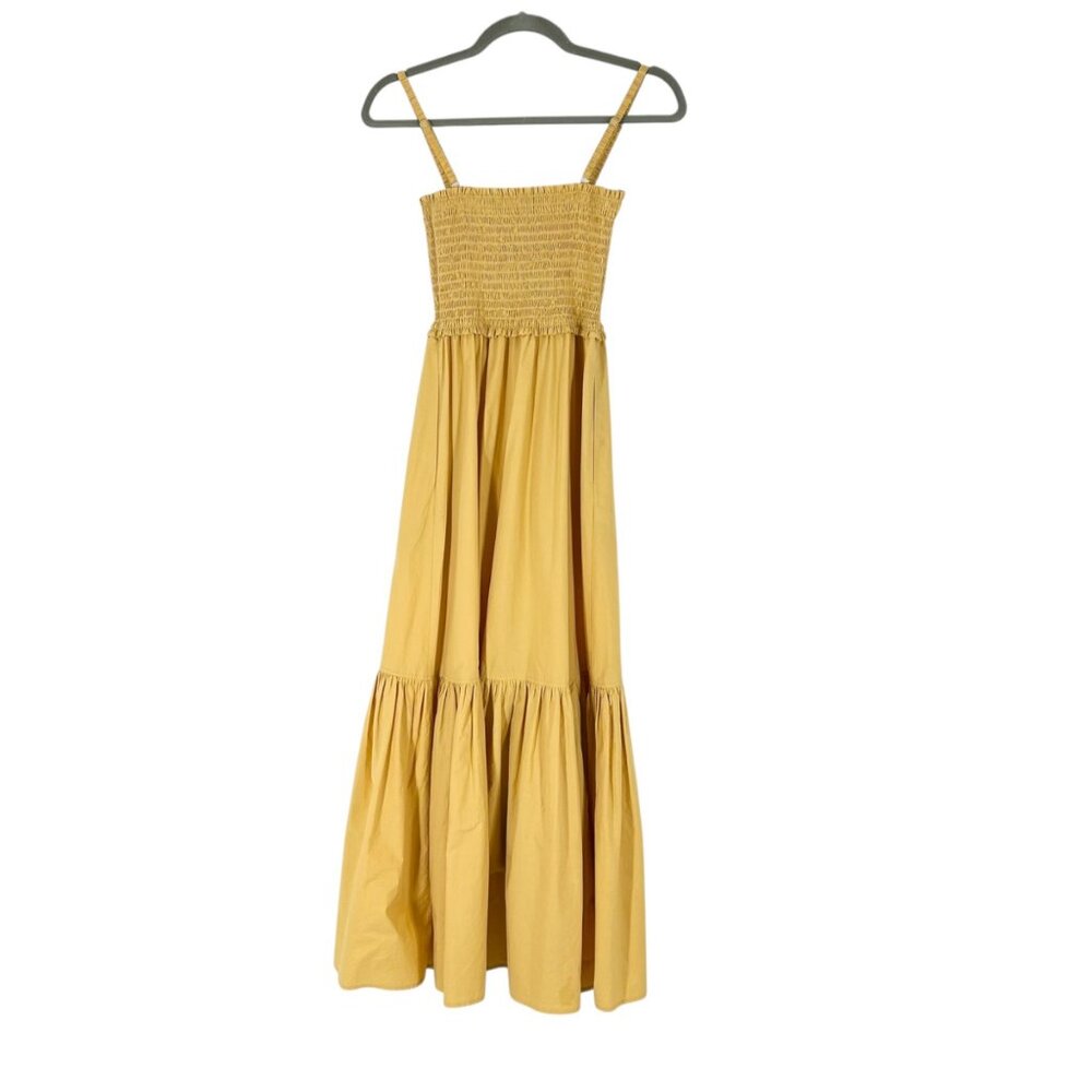 A.L.C. Austyn Smocked Cotton Tiered Midi Dress - Picture 4 of 9